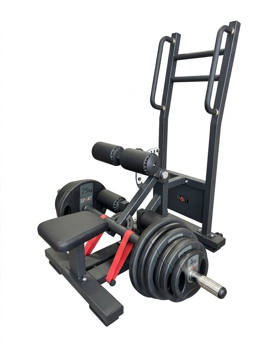 Standing-Hip-Thrust-Plate-Loaded-PB0216-Spart-Fitness Standing Hip Thrust Plate Loaded PB0216 con rulli regolabili e maniglie lunghe