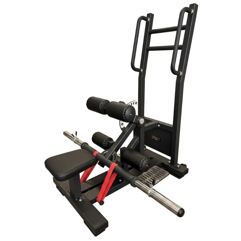 Standing-Hip-Thrust-Plate-Loaded-PB0216-Spart-Fitness Standing Hip Thrust Plate Loaded PB0216 con rulli regolabili e maniglie lunghe
